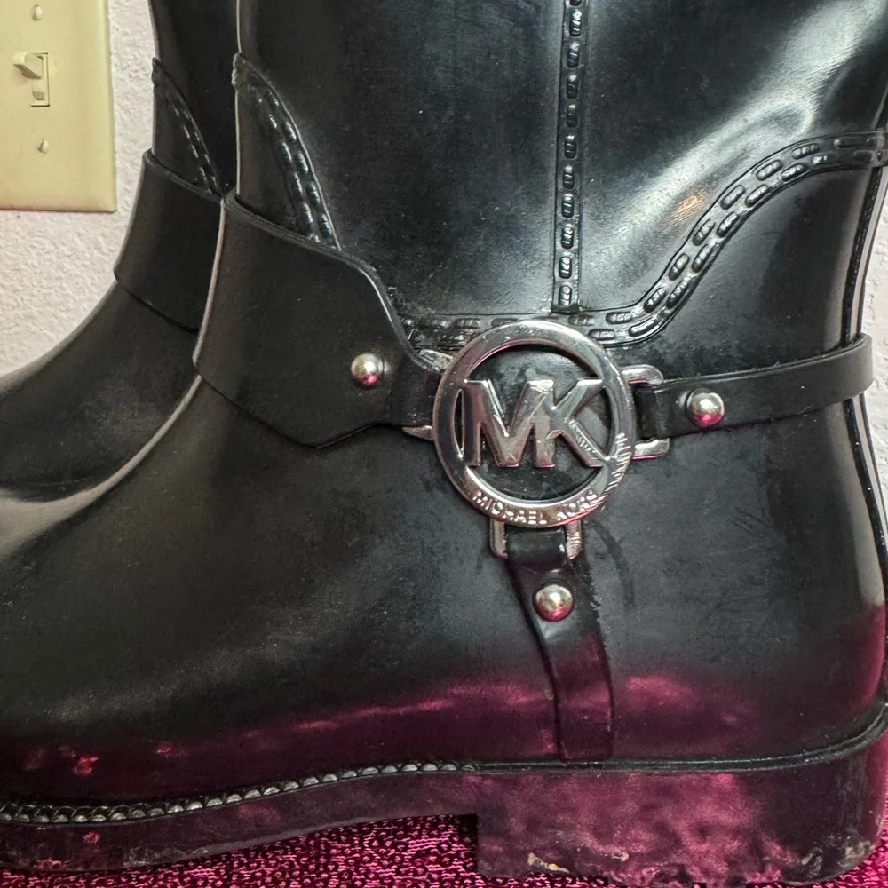 MICHAEL KORS 🖤 Women’s Rubber Knee-high Rain Boots (Size 7) - Picture 4 of 16